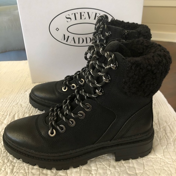 Steve Madden Keystone Faux Shearing Trim Boot Size 7 - Picture 2 of 5